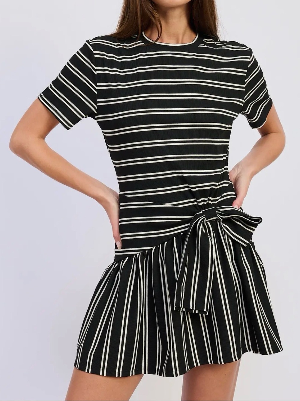 NWT Tuckernuck En Saison 🖤🤍🖤🤍 T-shirt Bow Dresses Black White Sz XS L 0 2 10 12